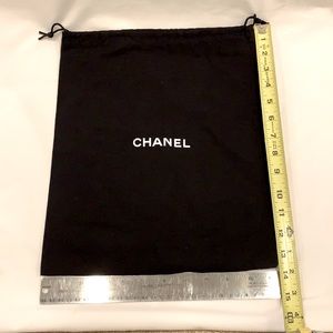 CHANEL black dust bags (4) with white logo